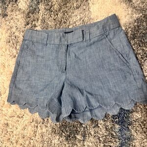 J. Crew Light Blue Scalloped Shorts size 2